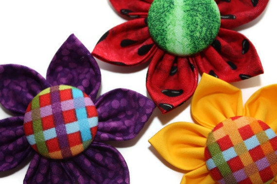 Collar Flower Set of 3 Fabric Fashion Dog