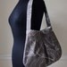 canvas shoulder bag // pleated purse // ipad bag // mothers day gift // READY TO SHIP // grey leaves // the charlie bag