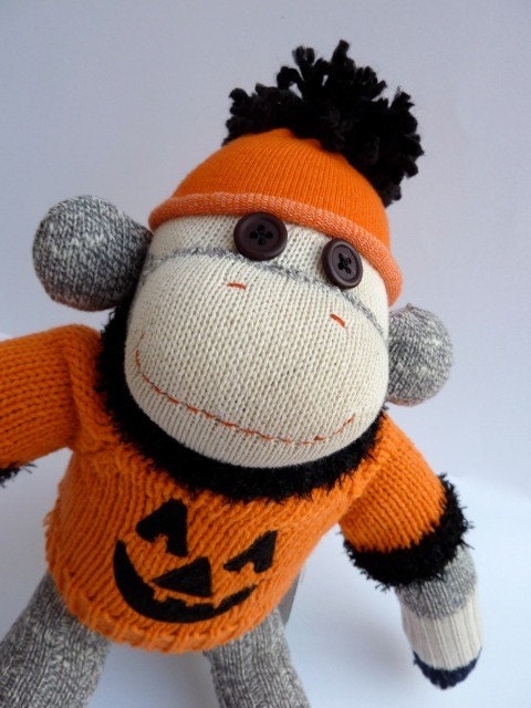 Reserved for dorendaw - Buddy the Halloween Sock Monkey