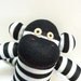 Pogo the Black and White Striped Sock Monkey