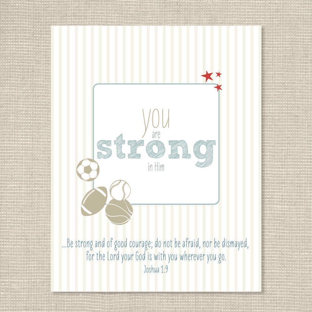 Children or Nursery Art Print with Bible Verse (Micah and Eli)