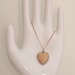 Vintage Sarah Coventry Goldtone Faux Wood Puffy Heart Pendant and Necklace