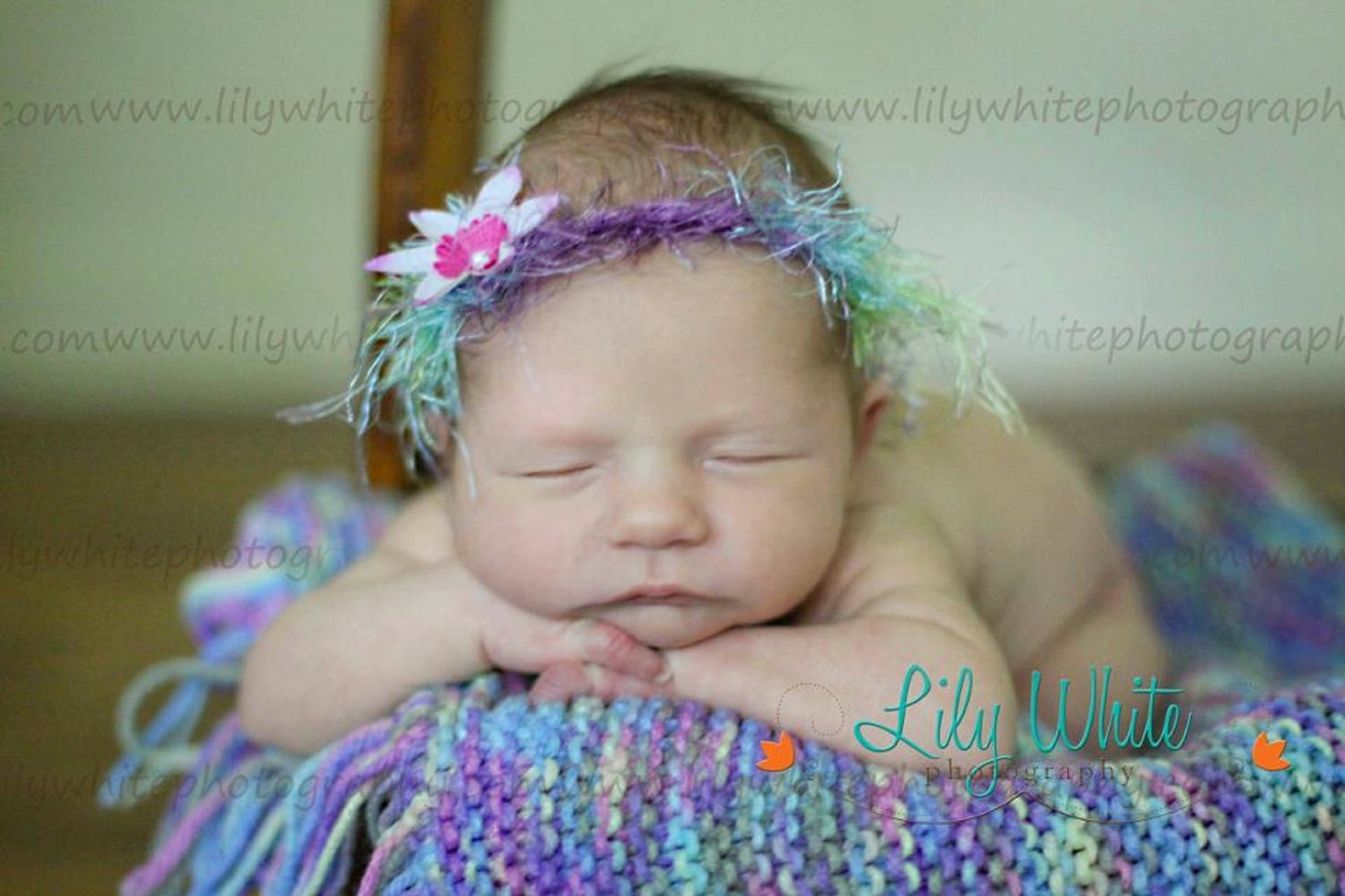 Newborn Textured Flower Rainbow Headband - Great PhotoGraphy Prop