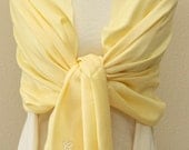 Wedding party gifts Soft light yellow pashmina scarf, bridesmaid wrap, bridal shawl, bridesmaid gifts personalized