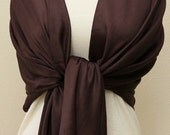 Pashmina in chocolate espresso brown, scarf, shawl, wrap, bridesmaids gifts with monogram