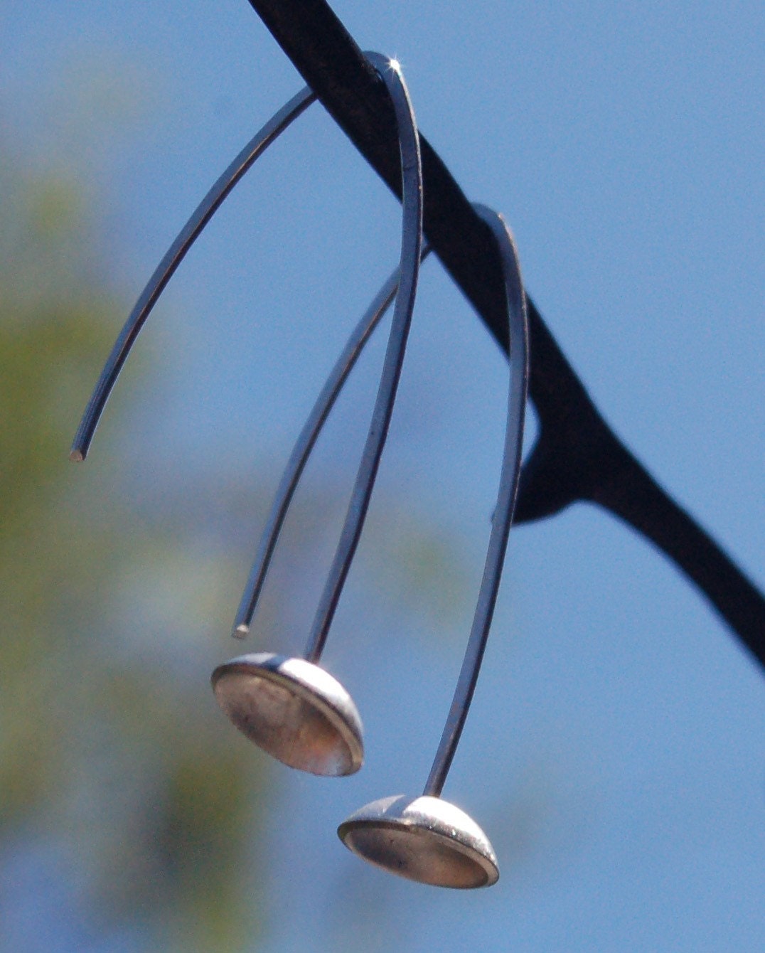 Recycled Sterling Silver Bell Earrings