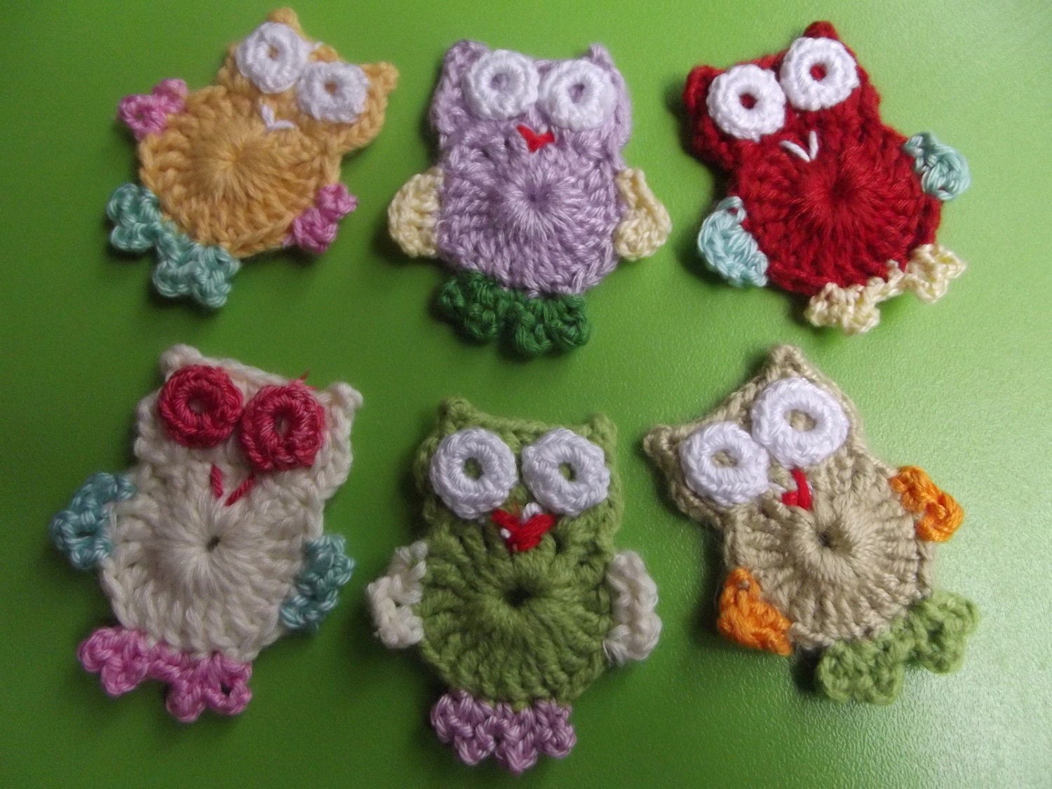 COTTON- Crochet Applique Owl...