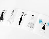 Audrey Hepburn stationery // 5 note cards
