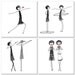 Flapper doodle mini art print set - you pick the art