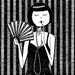 Black and white flapper dancer illustration // 4x6 art print