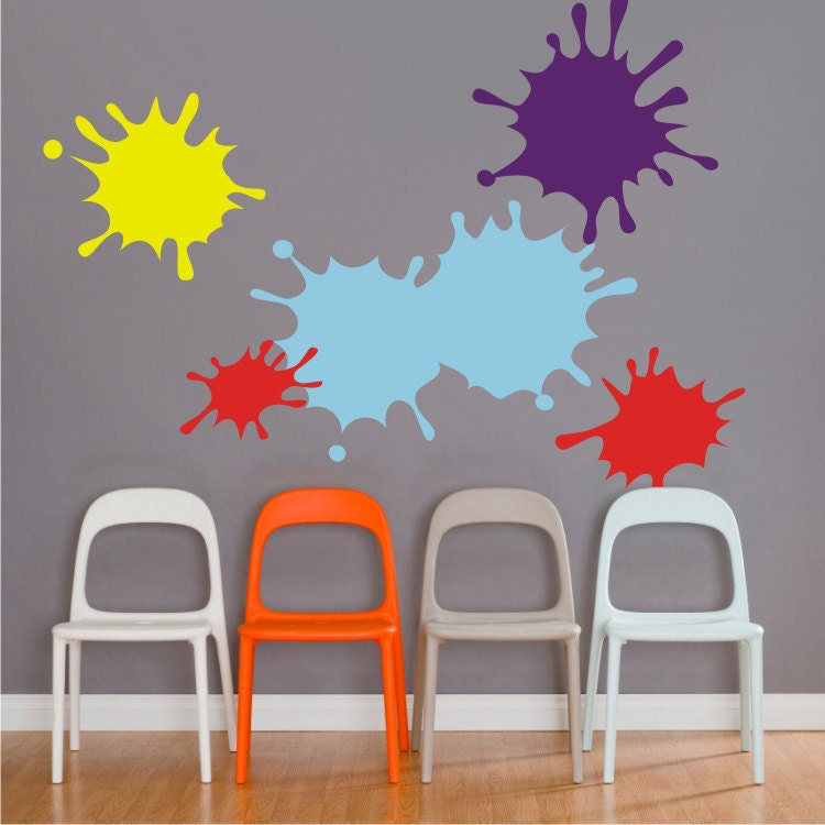 ink splotch wall decal set