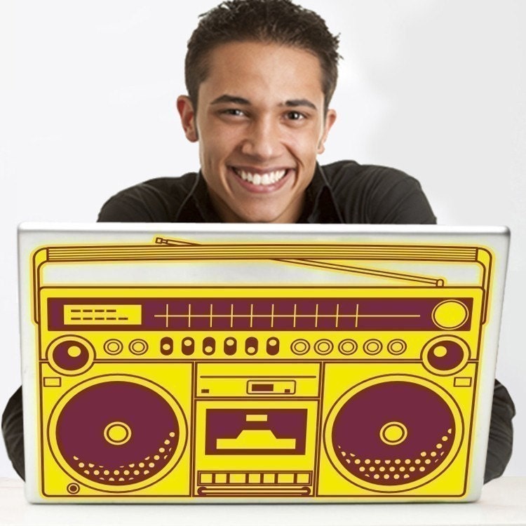 boombox laptop decal