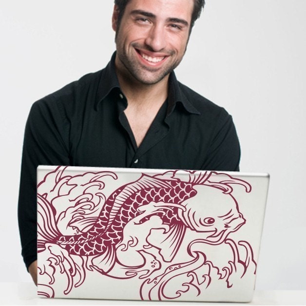 koi fish laptop decal