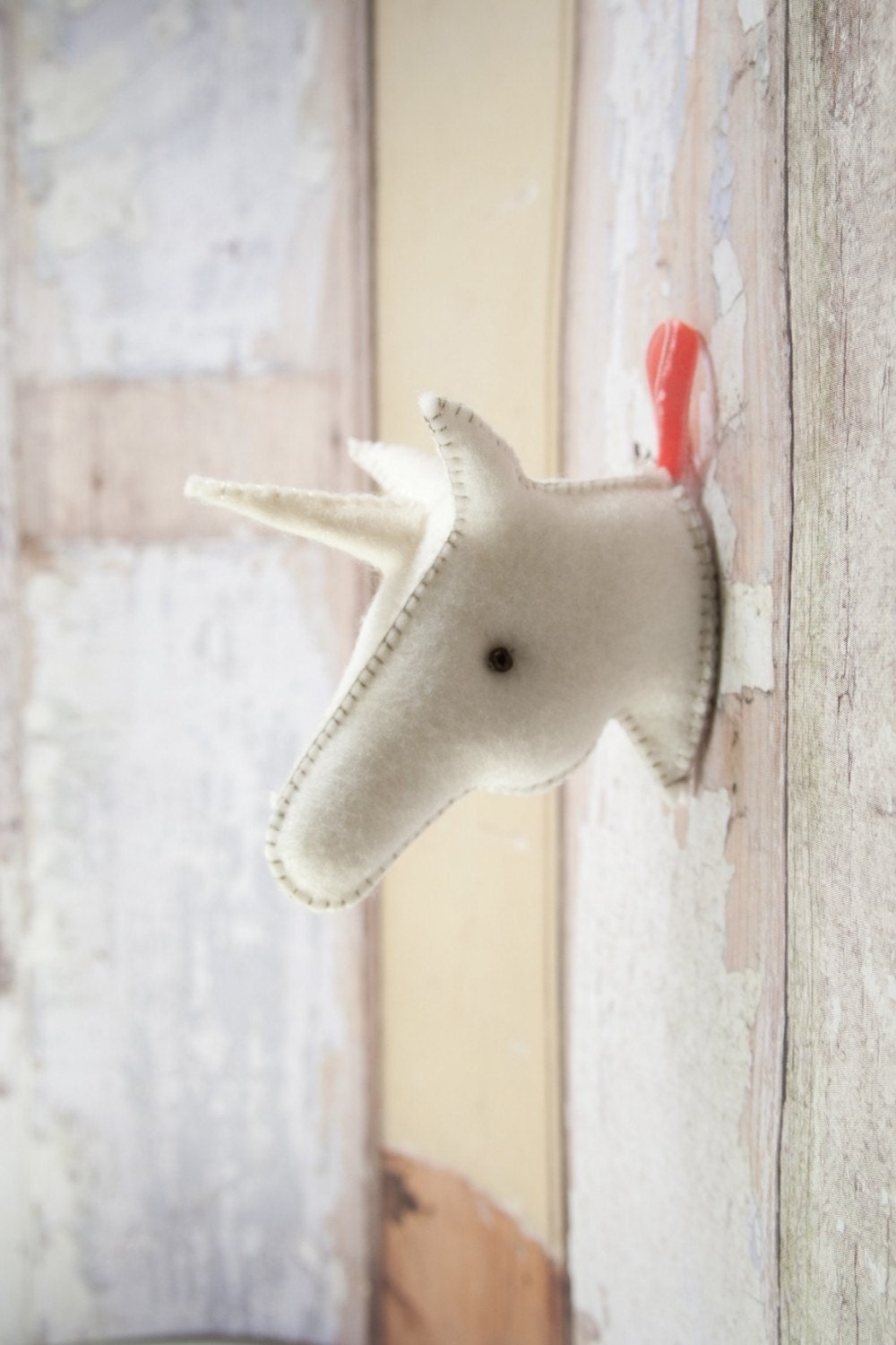 Reserved listing - Little unicorn - felt mounted unicorn head - with magnet