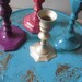 Upcycled   - Turquoise PUNCH - Vintage Brass Candle Holder Collection - Tray - BOHO Chic Aqua