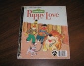 Vintage Little Golden Book - Sesame Street  - Puppy Love