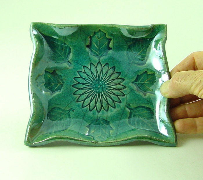 Flower Leaf Freeform Plate  Handmade Ceramic Pottery