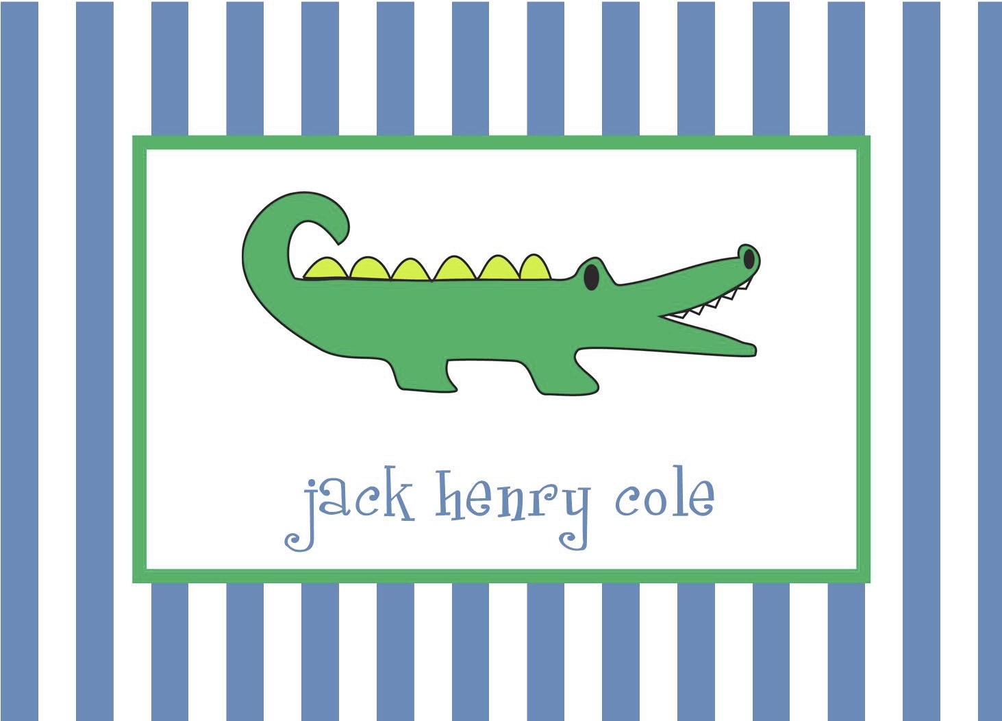 Alligator Personalized Folded Note Set