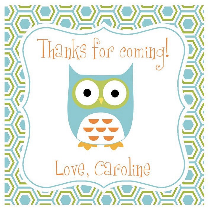 Owl Sticker, Enclosure Card, Book Plate or Address Label - Set of 24