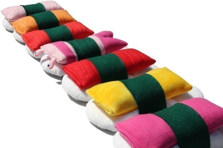 Sushi Slippers - Sashimi Set with Extra Removable fish flavors.