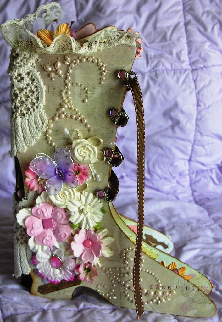 Vintage Boot Scrapbook-Chipboard