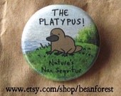 the platypus- nature's non sequitur - pinback button badge