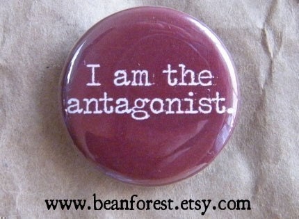 i am the protagonist, i am the antagonist - pinback button badge