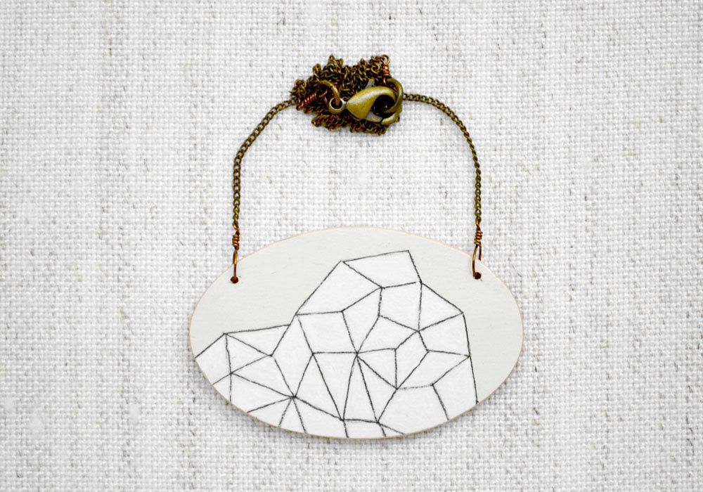 White Geometric Necklace