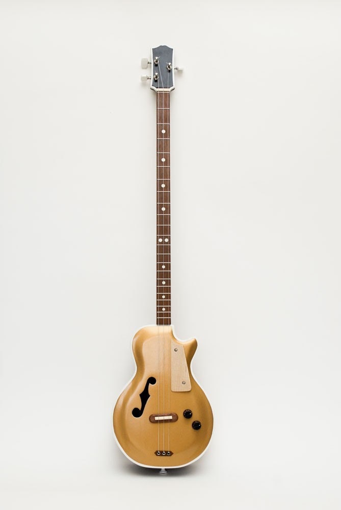 Mini Les Paul style gold top acoustic/electric 3 string guitar