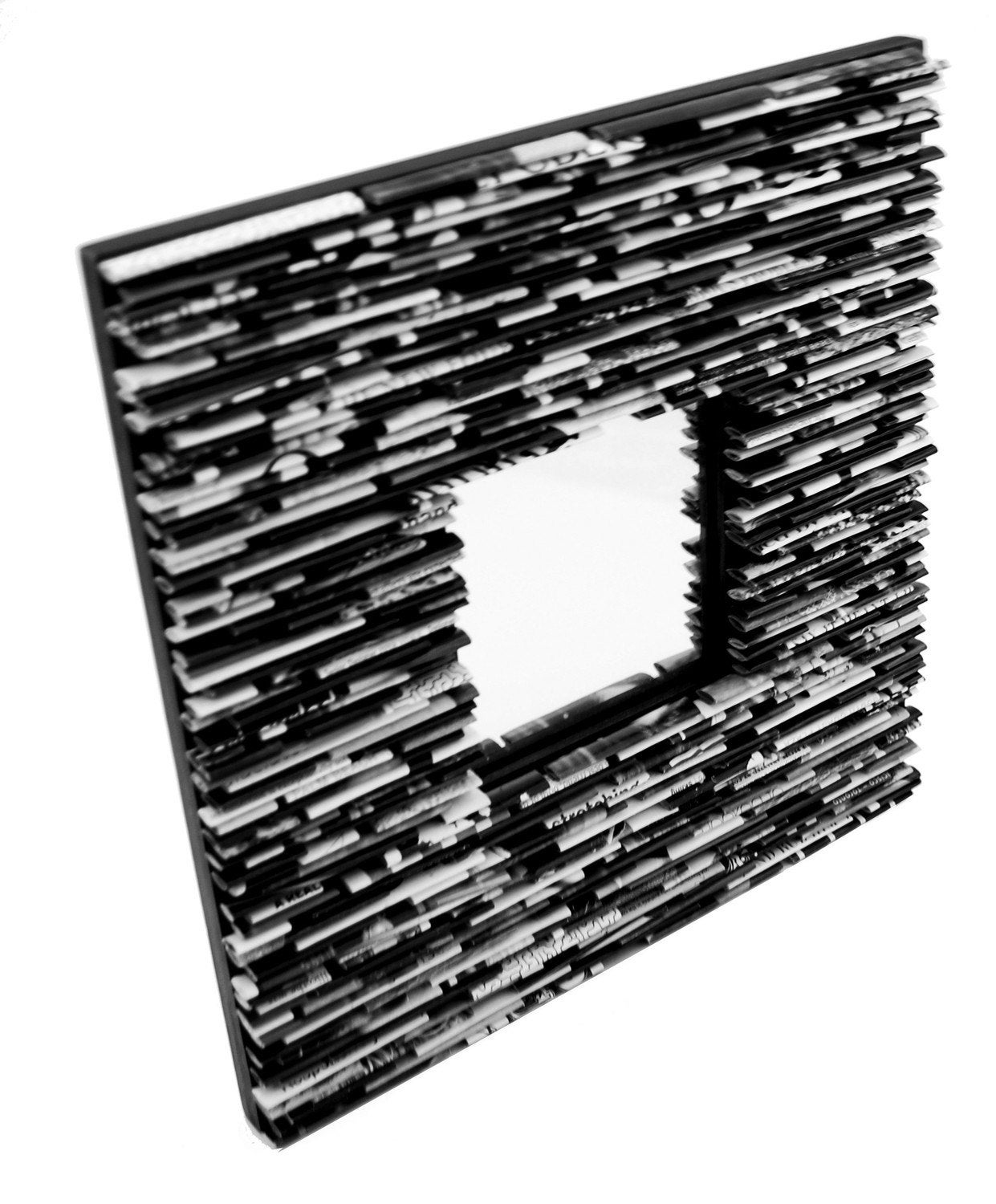 black and white square mirror made from by colorstorydesigns