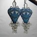 RESERVED-Millefiori Polymer Clay Heart Weave Dangle Earrings with Moonstone and Pearls