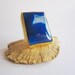 Blue Window Druzy Ring Rectangular Shape Gold Vermeil