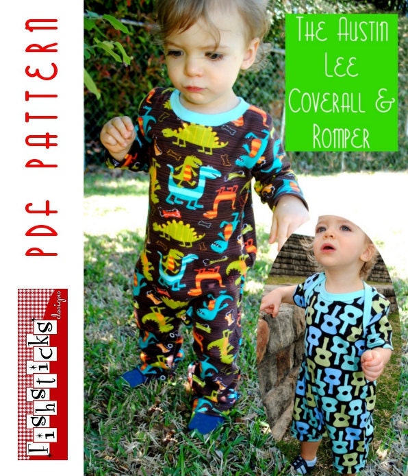 PDF Sewing Pattern:  The Austin Lee Coverall & Romper (Instant Download)