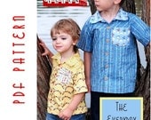 PDF Sewing Pattern:  The Everyday Camp Shirt Infant-Toddler (Instant Download)