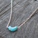 Sweet Tiny Turquoise Moon Necklace (on delicate silver chain)