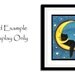 Sweetest of Dreams Moon Hugging Black Cat -  5x7 Print by AmyLyn Bihrle
