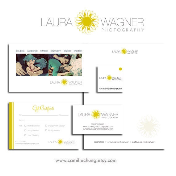 Photography Marketing Package - Full Identity Package - Custom Logo and more designed by Camille Chung on Etsy