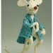 REServed - OOAK Art Doll - Rat Mouse - Blue White -  Fairy Tale Figurative Scupture