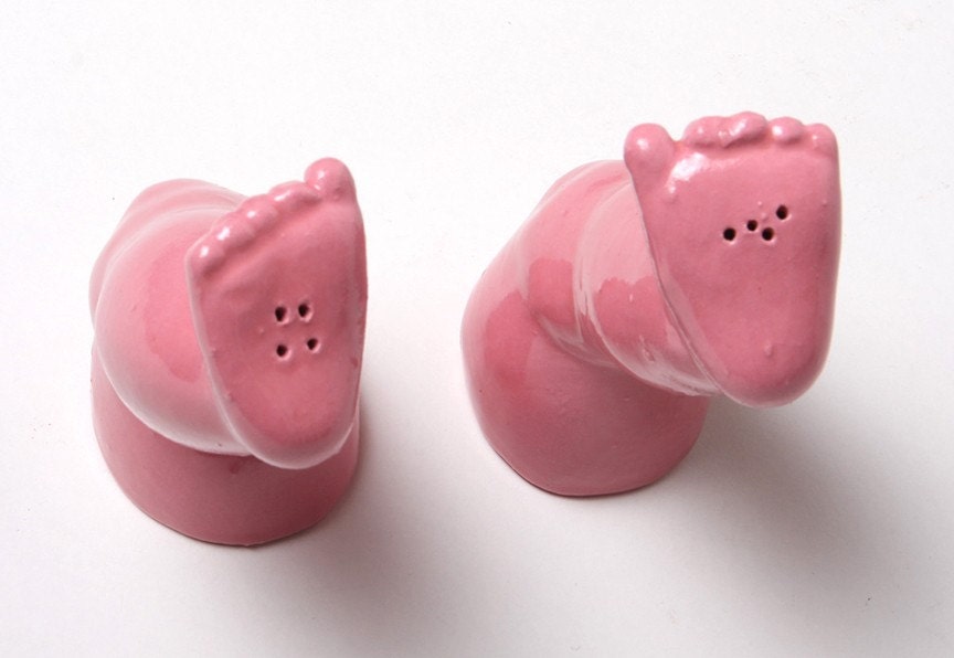 Baby Legs Ceramic Salt and Pepper Shakers - Still Kickin