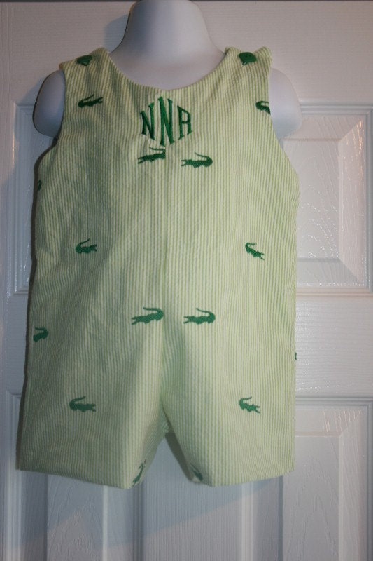 Alligator seersucker Jon Jon Size 3mo to 4T