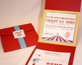 RESERVED LISTING for Natasha  Circus or Carnival Theme Birthday Invitations
