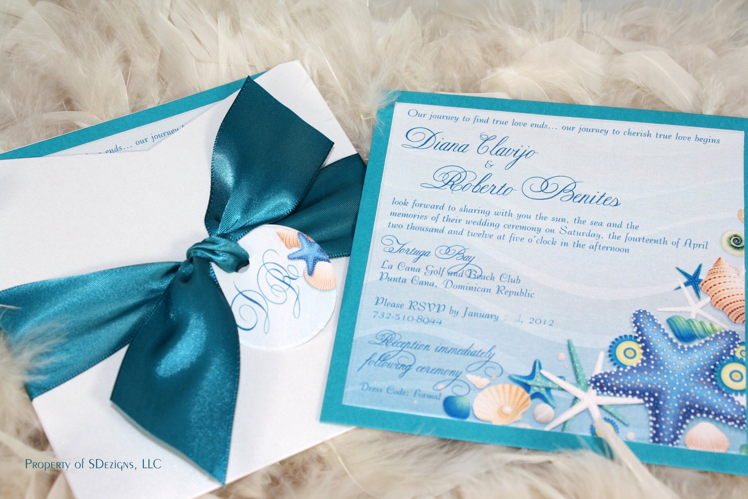 Beautiful Sea Shells and Starfish Beach/Destination Wedding Invitations Il_170x135