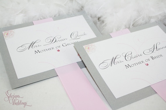 Personalized Chair Signs - Reserved signs - Pink and Silver Flowers Il_570xn