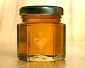 Small Honey Hex Jar Favor- Gold Lid -  Box of (24) 2 oz. jars