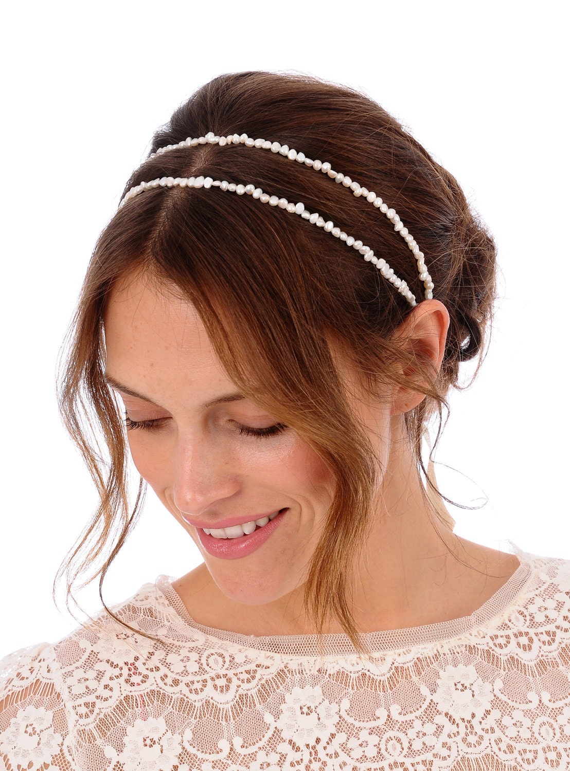 206 - PERRY Lux Headpiece -  bridal, comb, pearl, veil, brooch, wedding, tiara, head piece