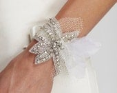 LIV -  Rhinestone Beaded Bracelet - crystal, bridesmaid gift, cuff, bridal, wedding, jewelry