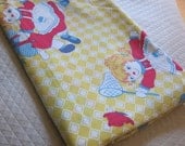 vintage sheet Raggedy Anne 1940s yellow cotton