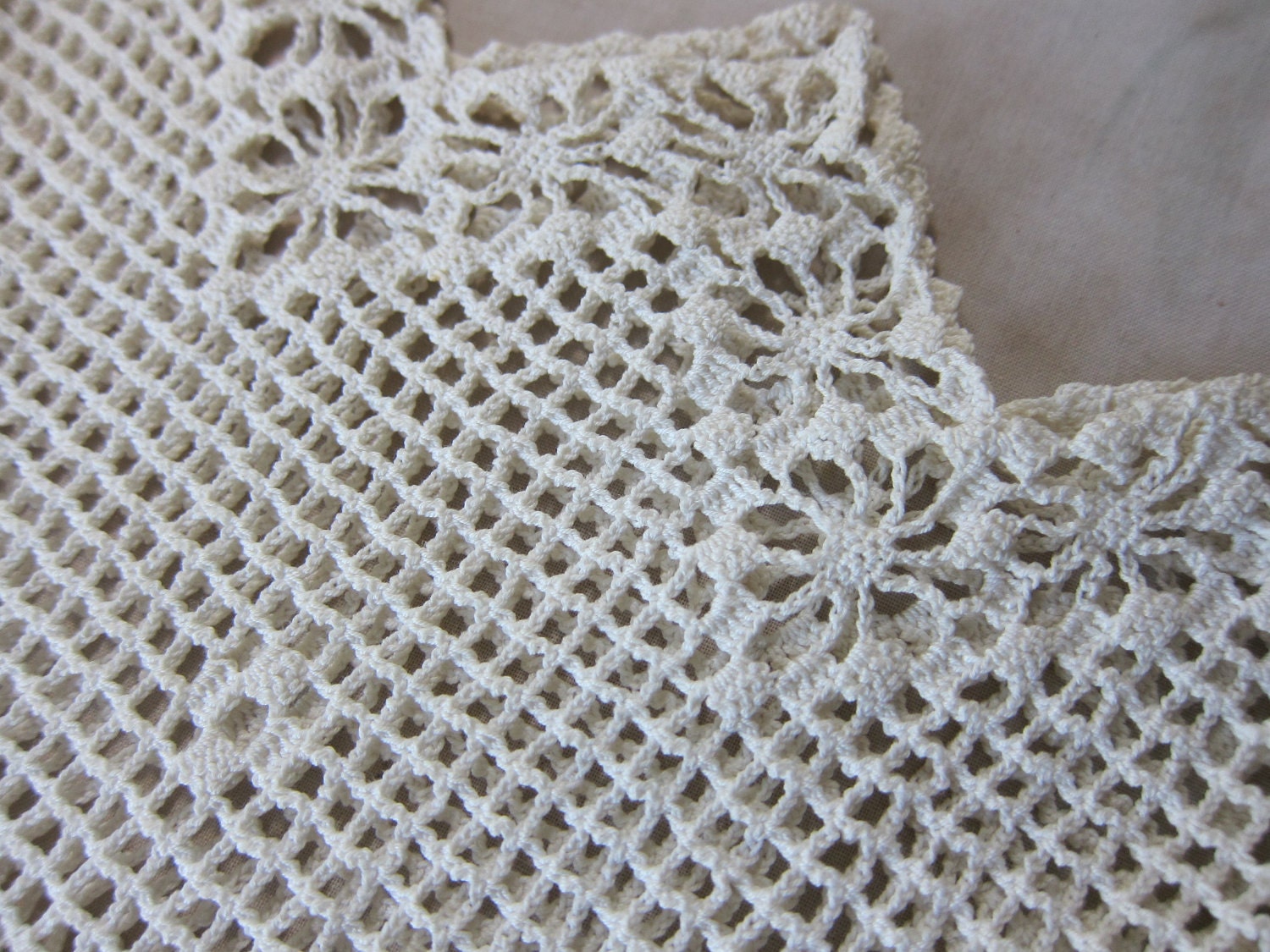 Antique lace camisole hand crochet collar 1920s 30s