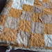 Primitive antique quilt  1800s Irish Chain cheddar and tan
