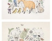 Print Set... Trying to be happy a lot of the time and Fox and Fir